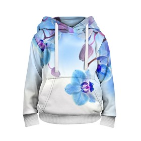 Детская толстовка 3D с принтом Голубая орхидея в Санкт-Петербурге, 100% полиэстер | двухслойный капюшон со шнурком для регулировки, мягкие манжеты на рукавах и по низу толстовки, спереди карман-кенгуру с мягким внутренним слоем | голубая орхидея | красота | орхидеи | природа | цветок | цветочек | цветы