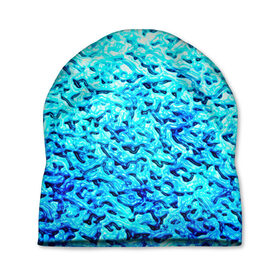 Шапка 3D с принтом Вода в Санкт-Петербурге, 100% полиэстер | универсальный размер, печать по всей поверхности изделия | blue | арт | вода | волны | новые | прикольные | текстуры