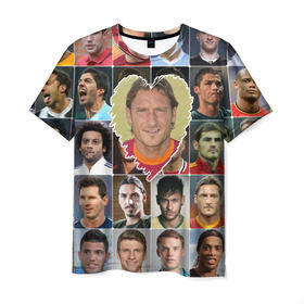 Мужская футболка 3D с принтом Франческо Тотти - лучший в Санкт-Петербурге, 100% полиэфир | прямой крой, круглый вырез горловины, длина до линии бедер | francesco totti | лучший футболист | любимый игрок | сердце | франческо тотти | футбол | я люблю
