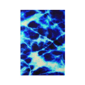Обложка для паспорта матовая кожа с принтом Молнии в Санкт-Петербурге, натуральная матовая кожа | размер 19,3 х 13,7 см; прозрачные пластиковые крепления | Тематика изображения на принте: синий | яркий