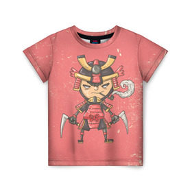 Детская футболка 3D с принтом Самурай в Санкт-Петербурге, 100% гипоаллергенный полиэфир | прямой крой, круглый вырез горловины, длина до линии бедер, чуть спущенное плечо, ткань немного тянется | ninja | samurai | мудрость | ниндзя | самурай