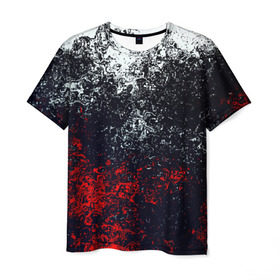 Мужская футболка 3D с принтом Брызги красок в Санкт-Петербурге, 100% полиэфир | прямой крой, круглый вырез горловины, длина до линии бедер | гранж | краска | новые | прикольные | текстуры | цветные