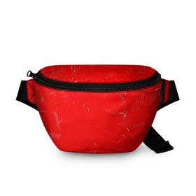 Поясная сумка 3D с принтом Красная краска в Санкт-Петербурге, 100% полиэстер | плотная ткань, ремень с регулируемой длиной, внутри несколько карманов для мелочей, основное отделение и карман с обратной стороны сумки застегиваются на молнию | 