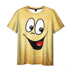 Мужская футболка 3D с принтом Заразительная улыбка в Санкт-Петербурге, 100% полиэфир | прямой крой, круглый вырез горловины, длина до линии бедер | веселье | заразительная улыбка | мордочка | позитив | прикол | рожица | смайл | смех | улыбка | умора | хорошее настроение | юмор