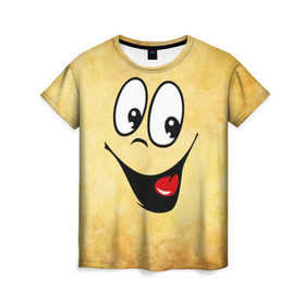 Женская футболка 3D с принтом Заразительная улыбка в Санкт-Петербурге, 100% полиэфир ( синтетическое хлопкоподобное полотно) | прямой крой, круглый вырез горловины, длина до линии бедер | веселье | заразительная улыбка | мордочка | позитив | прикол | рожица | смайл | смех | улыбка | умора | хорошее настроение | юмор