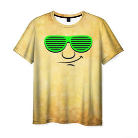 Мужская футболка 3D с принтом Знатный клаббер в Санкт-Петербурге, 100% полиэфир | прямой крой, круглый вырез горловины, длина до линии бедер | веселье | кислота | клаббер | клуб | мордочка | очки | позитив | прикол | рожица | смайл | смех | улыбка | умора | хорошее настроение | юмор