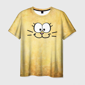 Мужская футболка 3D с принтом Милашечка в Санкт-Петербурге, 100% полиэфир | прямой крой, круглый вырез горловины, длина до линии бедер | веселье | киска | кошечка | кошка | милашечка | мордочка | позитив | прикол | рожица | смайл | смех | улыбка | умора | хорошее настроение | юмор