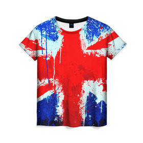 Женская футболка 3D с принтом Англия в Санкт-Петербурге, 100% полиэфир ( синтетическое хлопкоподобное полотно) | прямой крой, круглый вырез горловины, длина до линии бедер | англия | краска | модные | популярные | прикольные | стена | флаг
