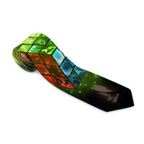 Галстук 3D с принтом Рубик в Санкт-Петербурге, 100% полиэстер | Длина 148 см; Плотность 150-180 г/м2 | Тематика изображения на принте: dota | dota 2 | rubick | дота | дотан | раки