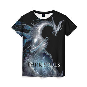 Женская футболка 3D с принтом Dark Souls 2 в Санкт-Петербурге, 100% полиэфир ( синтетическое хлопкоподобное полотно) | прямой крой, круглый вырез горловины, длина до линии бедер | dark souls | praise the sun | you died | дарк соулс | темные души