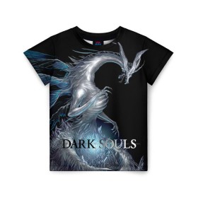 Детская футболка 3D с принтом Dark Souls 2 в Санкт-Петербурге, 100% гипоаллергенный полиэфир | прямой крой, круглый вырез горловины, длина до линии бедер, чуть спущенное плечо, ткань немного тянется | dark souls | praise the sun | you died | дарк соулс | темные души