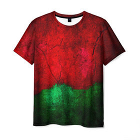 Мужская футболка 3D с принтом Grunge color в Санкт-Петербурге, 100% полиэфир | прямой крой, круглый вырез горловины, длина до линии бедер | гранж | краска | стена | цветные