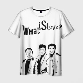 Мужская футболка 3D с принтом What is love? в Санкт-Петербурге, 100% полиэфир | прямой крой, круглый вырез горловины, длина до линии бедер | what is love | джим керри | любовь