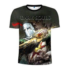 Мужская футболка 3D спортивная с принтом Dark Souls 5 в Санкт-Петербурге, 100% полиэстер с улучшенными характеристиками | приталенный силуэт, круглая горловина, широкие плечи, сужается к линии бедра | dark souls | praise the sun | you died | дарк соулс