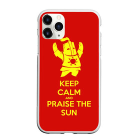 Чехол для iPhone 11 Pro матовый с принтом Keep calm and praise the sun в Санкт-Петербурге, Силикон |  | dark souls