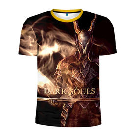 Мужская футболка 3D спортивная с принтом Dark Souls 16 в Санкт-Петербурге, 100% полиэстер с улучшенными характеристиками | приталенный силуэт, круглая горловина, широкие плечи, сужается к линии бедра | Тематика изображения на принте: dark souls | praise the sun | you died | дарк соулс