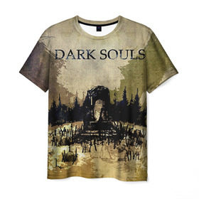 Мужская футболка 3D с принтом Dark Souls 19 в Санкт-Петербурге, 100% полиэфир | прямой крой, круглый вырез горловины, длина до линии бедер | dark souls