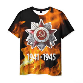 Мужская футболка 3D с принтом 9 мая 25 в Санкт-Петербурге, 100% полиэфир | прямой крой, круглый вырез горловины, длина до линии бедер | великая отечественная | ветераны | война | день победы | память | победа | россия | ссср