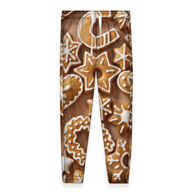 Женские брюки 3D с принтом печенье в Санкт-Петербурге, полиэстер 100% | прямой крой, два кармана без застежек по бокам, с мягкой трикотажной резинкой на поясе и по низу штанин. В поясе для дополнительного комфорта — широкие завязки | christmas | cookies | decoration | merry | xmas | выпечка | глазурь | новый год | рождество | сладко