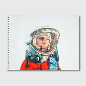 Альбом для рисования с принтом Гагарин в Санкт-Петербурге, 100% бумага
 | матовая бумага, плотность 200 мг. | space | гагарин | космос | россия