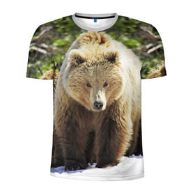 Мужская футболка 3D спортивная с принтом Медведи в Санкт-Петербурге, 100% полиэстер с улучшенными характеристиками | приталенный силуэт, круглая горловина, широкие плечи, сужается к линии бедра | звери | медведь | мишка | природа