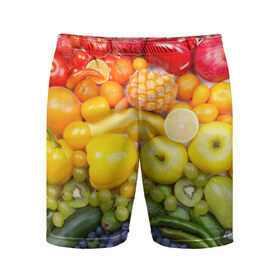 Мужские шорты 3D спортивные с принтом Плоды в Санкт-Петербурге,  |  | овощи | фрукты | ягоды