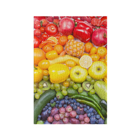 Обложка для паспорта матовая кожа с принтом Плоды в Санкт-Петербурге, натуральная матовая кожа | размер 19,3 х 13,7 см; прозрачные пластиковые крепления | Тематика изображения на принте: овощи | фрукты | ягоды