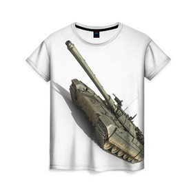 Женская футболка 3D с принтом Армата 2 в Санкт-Петербурге, 100% полиэфир ( синтетическое хлопкоподобное полотно) | прямой крой, круглый вырез горловины, длина до линии бедер | 9 мая | armata | армата | военная техника | танк | техника