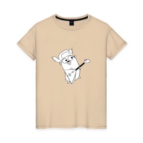 Женская футболка хлопок с принтом Golang балалайка в Санкт-Петербурге, 100% хлопок | прямой крой, круглый вырез горловины, длина до линии бедер, слегка спущенное плечо | go | golang