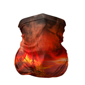 Бандана-труба 3D с принтом Вулкан в Санкт-Петербурге, 100% полиэстер, ткань с особыми свойствами — Activecool | плотность 150‒180 г/м2; хорошо тянется, но сохраняет форму | взрыв | вулкан | извержение | красная | лава | море