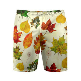 Мужские шорты 3D спортивные с принтом Осень в Санкт-Петербурге,  |  | листва | листья | осень | оформление | пёстрые листочки | слой | текстура | трайбл | узор | фон