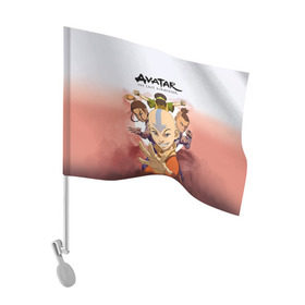 Флаг для автомобиля с принтом Аанг в Санкт-Петербурге, 100% полиэстер | Размер: 30*21 см | aang | avatar | аанг | аватар | анг | легенда об аанге | повелитель стихий