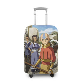 Чехол для чемодана 3D с принтом Легенда об Аанге в Санкт-Петербурге, 86% полиэфир, 14% спандекс | двустороннее нанесение принта, прорези для ручек и колес | aang | avatar | аанг | аватар | анг | легенда об аанге | повелитель стихий