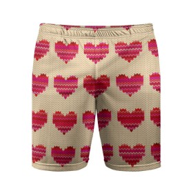 Мужские шорты 3D спортивные с принтом Шерстяные сердечки в Санкт-Петербурге,  |  | вязание | вязаный | паттерн | текстура | узор