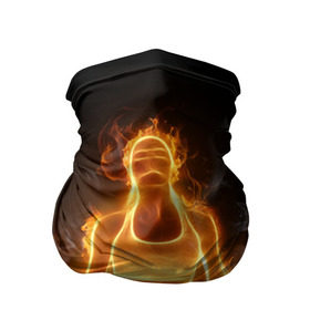 Бандана-труба 3D с принтом Пламенная медитация в Санкт-Петербурге, 100% полиэстер, ткань с особыми свойствами — Activecool | плотность 150‒180 г/м2; хорошо тянется, но сохраняет форму | аштанга | здоровье | зож | йога | кундалини | лотос | медитация | огонь | пламя | силуэт | спорт | страсть | тонус