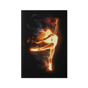 Обложка для паспорта матовая кожа с принтом Фитнес в Санкт-Петербурге, натуральная матовая кожа | размер 19,3 х 13,7 см; прозрачные пластиковые крепления | грация | здоровье | зож | огонь | пламя | силуэт | спорт | страсть | танец | тонус | фитнес