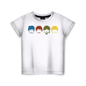 Детская футболка 3D с принтом Beatles в Санкт-Петербурге, 100% гипоаллергенный полиэфир | прямой крой, круглый вырез горловины, длина до линии бедер, чуть спущенное плечо, ткань немного тянется | beatles | битлз | битлы | рок | рок н рол