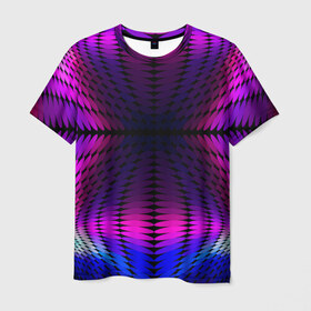 Мужская футболка 3D с принтом Оптические узоры в Санкт-Петербурге, 100% полиэфир | прямой крой, круглый вырез горловины, длина до линии бедер | 