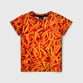 Детская футболка 3D с принтом Морковь в Санкт-Петербурге, 100% гипоаллергенный полиэфир | прямой крой, круглый вырез горловины, длина до линии бедер, чуть спущенное плечо, ткань немного тянется | морковь | овощи | оранжевый | салат