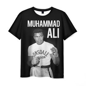 Мужская футболка 3D с принтом Muhammad Ali в Санкт-Петербурге, 100% полиэфир | прямой крой, круглый вырез горловины, длина до линии бедер | Тематика изображения на принте: ali | boxing | muhammad ali |   |  muhammad |  бокс | али | боксер | мухамад. мухаммад | мухаммед | мухаммед али