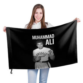 Флаг 3D с принтом Muhammad Ali в Санкт-Петербурге, 100% полиэстер | плотность ткани — 95 г/м2, размер — 67 х 109 см. Принт наносится с одной стороны | ali | boxing | muhammad ali |   |  muhammad |  бокс | али | боксер | мухамад. мухаммад | мухаммед | мухаммед али