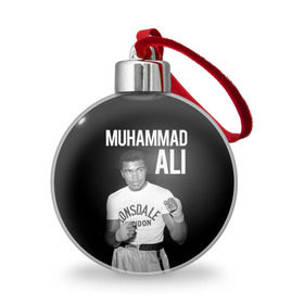 Ёлочный шар с принтом Muhammad Ali в Санкт-Петербурге, Пластик | Диаметр: 77 мм | Тематика изображения на принте: ali | boxing | muhammad ali |   |  muhammad |  бокс | али | боксер | мухамад. мухаммад | мухаммед | мухаммед али