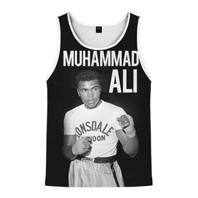 Мужская майка 3D с принтом Muhammad Ali в Санкт-Петербурге, 100% полиэстер | круглая горловина, приталенный силуэт, длина до линии бедра. Пройма и горловина окантованы тонкой бейкой | ali | boxing | muhammad ali |   |  muhammad |  бокс | али | боксер | мухамад. мухаммад | мухаммед | мухаммед али
