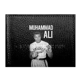 Обложка для студенческого билета с принтом Muhammad Ali в Санкт-Петербурге, натуральная кожа | Размер: 11*8 см; Печать на всей внешней стороне | Тематика изображения на принте: ali | boxing | muhammad ali |   |  muhammad |  бокс | али | боксер | мухамад. мухаммад | мухаммед | мухаммед али