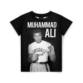 Детская футболка 3D с принтом Muhammad Ali в Санкт-Петербурге, 100% гипоаллергенный полиэфир | прямой крой, круглый вырез горловины, длина до линии бедер, чуть спущенное плечо, ткань немного тянется | ali | boxing | muhammad ali |   |  muhammad |  бокс | али | боксер | мухамад. мухаммад | мухаммед | мухаммед али