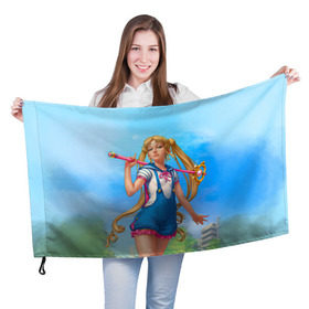 Флаг 3D с принтом Сейлор Мун в Санкт-Петербурге, 100% полиэстер | плотность ткани — 95 г/м2, размер — 67 х 109 см. Принт наносится с одной стороны | anime | sailor moon | sailormoon | аниме | красавица воин сейлор мун | сейлор мун | сейлормун | усаги | усаги цукино | цукино