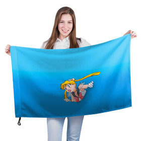 Флаг 3D с принтом Сейлормун в Санкт-Петербурге, 100% полиэстер | плотность ткани — 95 г/м2, размер — 67 х 109 см. Принт наносится с одной стороны | anime | sailor moon | sailormoon | аниме | красавица воин сейлор мун | сейлор мун | сейлормун | усаги | усаги цукино | цукино