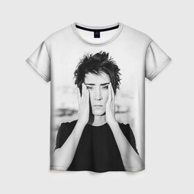 Женская футболка 3D с принтом Zemfira в Санкт-Петербурге, 100% полиэфир ( синтетическое хлопкоподобное полотно) | прямой крой, круглый вырез горловины, длина до линии бедер | zemfira | земфира | рок | русский рок