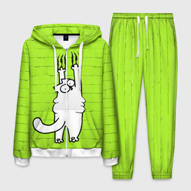 Мужской костюм 3D с принтом Simons cat 3 в Санкт-Петербурге, 100% полиэстер | Манжеты и пояс оформлены тканевой резинкой, двухслойный капюшон со шнурком для регулировки, карманы спереди | fitness | kitty | simon cat | simons | simons cat | голодный кот | для жирных | для толстых | жир | кот | кот саймона | котик | кошка | с котами | саймон | спорт | толстая | толстый | фитнес | фитнесс