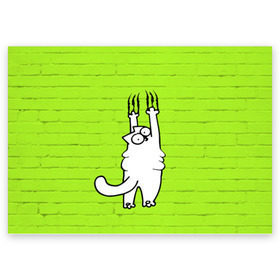 Поздравительная открытка с принтом Simons cat 3 в Санкт-Петербурге, 100% бумага | плотность бумаги 280 г/м2, матовая, на обратной стороне линовка и место для марки
 | fitness | kitty | simon cat | simons | simons cat | голодный кот | для жирных | для толстых | жир | кот | кот саймона | котик | кошка | с котами | саймон | спорт | толстая | толстый | фитнес | фитнесс